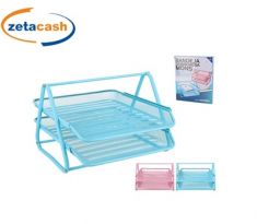 VASSOI PORTADOCUMENTI IN METALLO A DUE PIANI