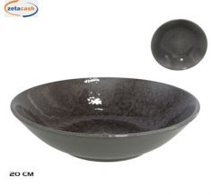 PIATTO FONDO CERAMICA MOON D20 CM GRIGIO