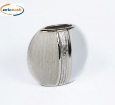 VASO IN PORCELLANA OVALE BIANCO ORO CON RIPORTI SPECCHIATI