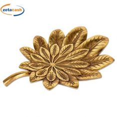 PIATTO FOGLIA ORO IN CERAMICA 29 X 20 CM