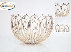 CENTROTAVOLA IN METALLO ORO PORTA FRUTTA 25 X 17 CM