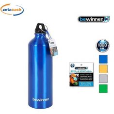 BORRACCIA IN ALLUMINIO CON TAPPO PLASTICA 1000ML COL ASS