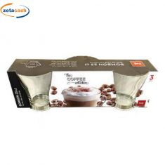 BICCHIERI CAPPUCCINO, 3 PEZZI IN VETRO 23 CL CON MANICO