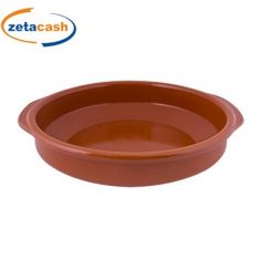 CASSERUOLA TONDA CON MANICI IN TERRACOTTA CM 36