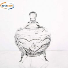 PORTA CARAMELLE IN VETRO TRASPARENTE MOD BUDAPEST DIAM10 CM