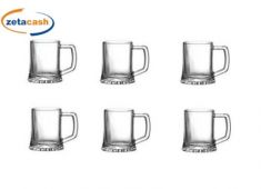 BICCHIERI IN VETRO TRASPARENTE CON MANICO AMBRES 6 PEZZI