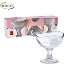 COPPE GELATO IN VETRO TRASPARENTE ARUBA 3 PEZZI