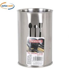 PORTA UTENSILI DA CUCINA IN ACCIAIO INOX DIAM 10 X H 15 CM