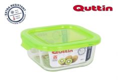 CONTENITORE VETRO C/TAPPO VERDE 14X14CM