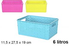 CESTA IN RATTAN COLORATA 6 LITRI