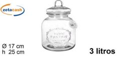 BARATTOLO ROTONDO BISCOTTI VETRO CON CHIUSURA ERMETICA 3 LT