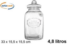 BARATTOLO BISCOTTI VETRO CON CHIUSURA ERMETICA 4.8 LT