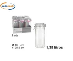 BARATTOLO VETRO ERMETICO DA 1.35 LT D10XH25.5 CM