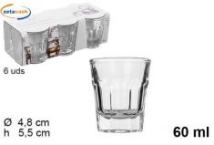 BICCHIERINI VETRO CASABLANCA 60 ML 6 PZ