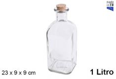 BOTTIGLIA IN VETRO CON TAPPO IN SUGHERO 1 LITRO
