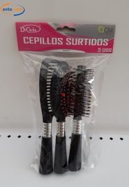 SPAZZOLA PER CAPELLI 3 PEZZI CM 21,5
