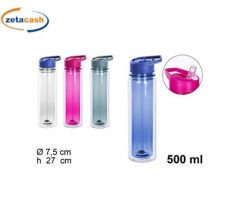 BORRACCIA PER ACQUA CON CANNUCCIA 500 ML COL ASS
