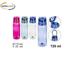 BORRACCIA PLASTICA CON MANICO 720 ML COL ASS