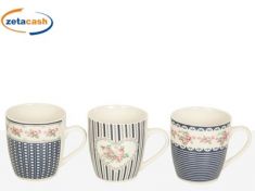 TAZZA IN CERAMICA C/DECORO FLOREALE D8XH8 CM ASS