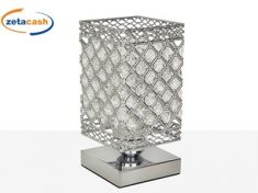 LUME C/PARALUME IN METALLO SILVER C/CRISTALLI 12X12XH25 CM