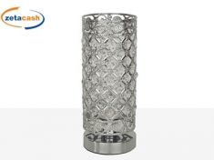 LUME C/PARALUME IN METALLO SILVER C/CRISTALLI D11XH27 CM