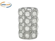 LUME IN METALLO SILVER C/CRISTALLI D12XH20 CM