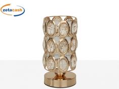 LUME C/PARALUME IN METALLO COL. RAME C/CRISTALLI D12XH24 CM