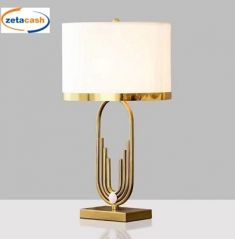 LUME METALLO DORATO C/PARALUME BIANCO D30XH58 CM