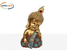 BUDDHA IN RESINA SEDUTO SORRIDENTE 11X10XH20CM