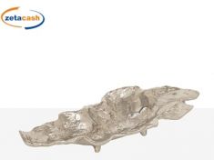 VASSOIO DECORATIVO FOGLIA METALLO C/PIEDINI 31X13XH5CM