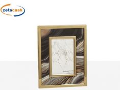 PORTAFOTO C/CORNICE METALLO DORATO 19XH24 CM