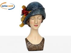 BUSTO RESINA LADY ELEGANT C/CAPPELLO 20X17XH35 CM
