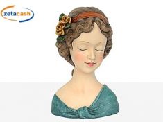 BUSTO RESINA LADY ELEGANT C/CAPPELLO 20X17XH29 CM