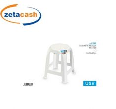 SGABELLO BIANCO IN PLASTICA CM 37X37X46.