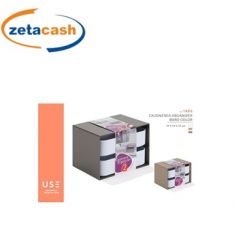 CASSETTIERA PORTAOGGETTI CON DUE CASSSETTI CM 19X15X13.