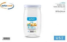 BARATTOLO PLASTICA TRASPARENTE COPERCHIO METALLO 1 9 LT