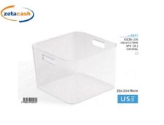 CONTENITORE PORTA OGGETTI PLASTICA TRASP N°8 25X26XH18 CM