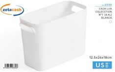 CONTENITORE PORTA OGGETTI PLASTICA BIANCO N°7 12.5X26XH18 CM