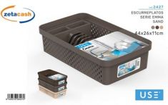 SCOLAPIATTI PLASTICA EMMA SAND 44x26xH11 CM COL ASS