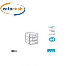 CASSETTIERA IN PLASTICA CON 3 CASSETTI, CM 35X26X28.