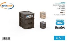 CASSETTIERA BAMBOO MINI SAND 3 CASSETTI COL ASS