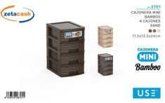 CASSETTIERA BAMBOO MINI SAND 4 CASSETTI COL ASS