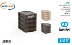 CASSETTIERA A5 BAMBOO SABBIA 4 CASSETTI COL ASS