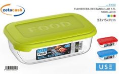 PORTAPRANZO RETTANGOLARE PLASTICA COL ASS 1,7 LT