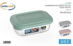 PORTAPRANZO RETTANGOLARE PLASTICA COL PAST ASS 500 ML
