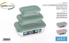 PORTAPRANZO PLASTICA 500 900 1700 ML 3 PEZZI