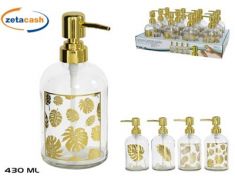 DOSASAPONE VETRO HOJAS ORO 430 ML ASS