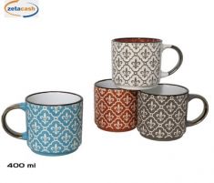 TAZZA COLAZIONE CERAMICA COPENHAGUE 400 ML ASS