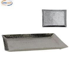 VASSOIO RETTANGOLARE METALLO SILVER 35X25 CM