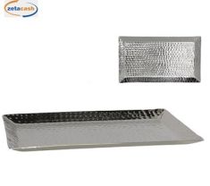 VASSOIO RETTANGOLARE METALLO SILVER 40X23 CM
